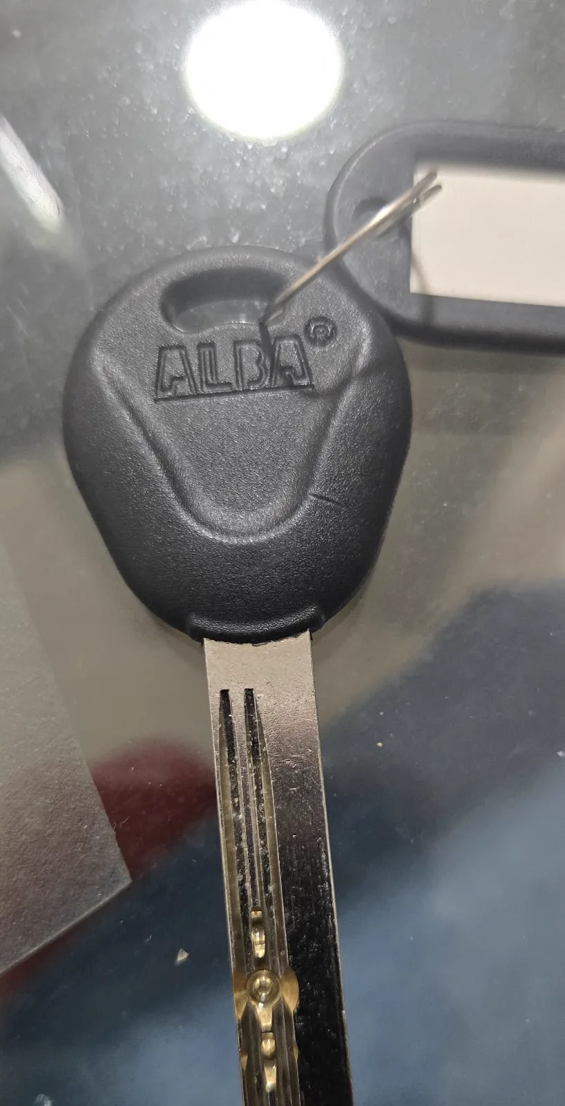 Freshly cut replacement key for a high-security safe lock